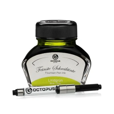 Afbeelding van Octopus Fluids Lindgrün schrijfinkt met converter, vulpeninkt, groen 30 ml