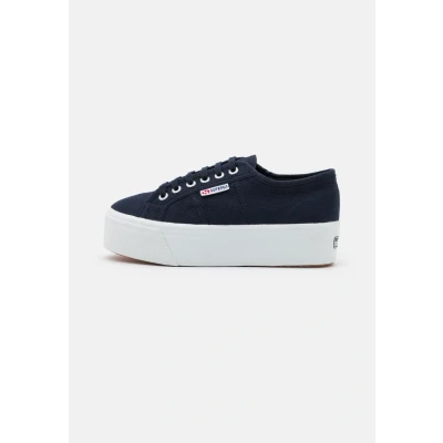 Afbeelding van Superga Platform Sneakers laag, Dames, Maat: 41, Navy/white Katoen