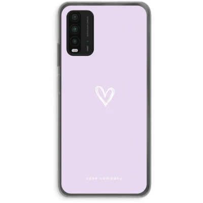 Afbeelding van Case Company® hoesje geschikt voor Xiaomi Redmi 9T Klein hartje paars Soft Cover Telefoonhoesje Bescherming aan alle Kanten en Schermrand