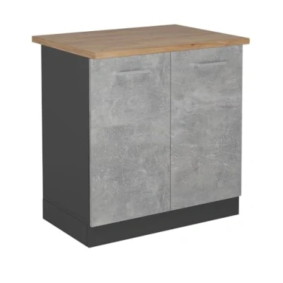 Afbeelding van Vicco Wastafelkast R Line, Beton/Antraciet, 80 cm , WB Eik