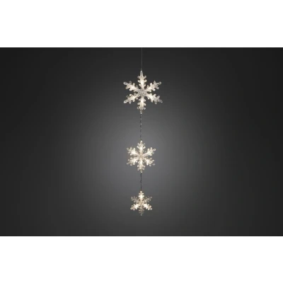 Afbeelding van LED lichtgordijn 3 acryl sneeuwvlokken 6116 103