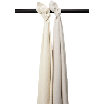Afbeelding van Meyco Swaddle Doek Pre Washed Soft Sand/Greige 2 pack