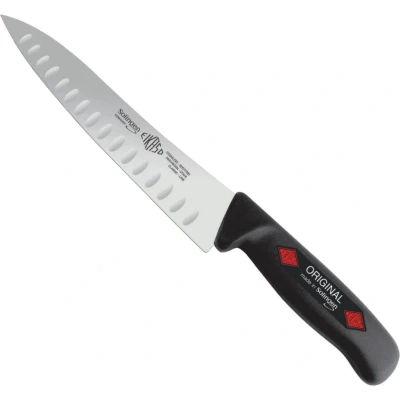 Afbeelding van Eikaso Solingen Universeelmes 19 cm Semi flexibel met Kuilen Ergonomisch Zwart Handvat