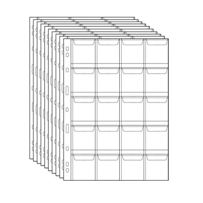 Afbeelding van 10 pagina&#039;s/20 vakjes voor verzamelmunten CS03120 serie, 9 gaten