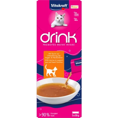 Afbeelding van Voordeelpakket: 45x30g Vitakraft kattendrank met kip en taurine kattensnacks