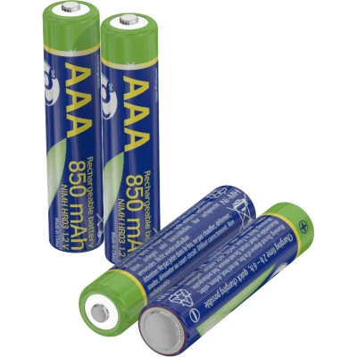 Afbeelding van Oplaadbare AAA batterijen 4 stuks 850mAh