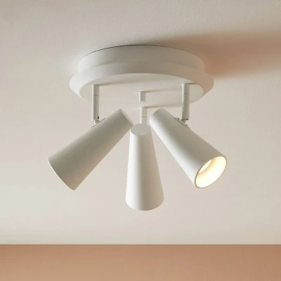 Afbeelding van Plafondlamp Crest van metaal wit 3 lamps