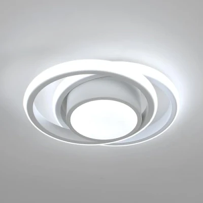 Image de Comely LED suspension ronde, Plafonnier moderne, 32W 3150lm, lumière blanche 6500k, fer et aluminium, design moderne compact, chambre à coucher, cuisine, Salon luminaires