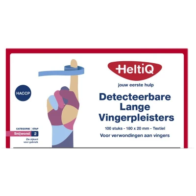 Afbeelding van Heltiq Detecteerbare Lange Vingerpleisters Textiel 180x20mm