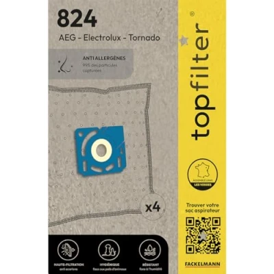 Afbeelding van Set van 4 stofzuigerzakken voor Electrolux en Tornado TopFilter Premium