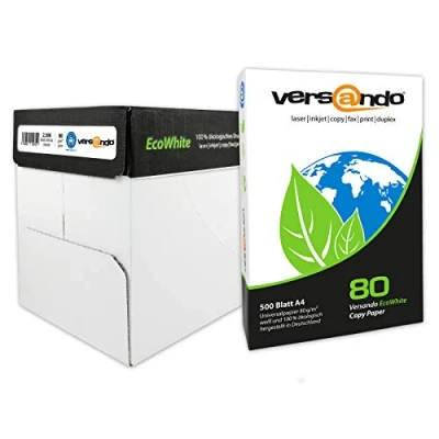 Afbeelding van versando EcoWhite 80 papier, A4, g, milieuvriendelijk, wit, 2500 vellen