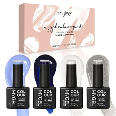 Afbeelding van Mylee Gel Nagellak Set 4x10ml [Snow Queen] UV/LED Gellak Nail Art Manicure Pedicure, Professioneel &amp; Thuisgebruik Langdurig en gemakkelijk aan te brengen