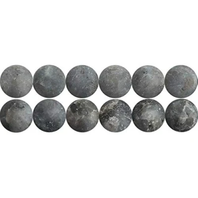 Afbeelding van SKYBEADS Zwarte kralen om te rijgen, 8 mm, natuurlijke flash parels, mat, 38 cm, streng ca. 46 stuks