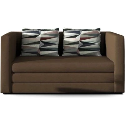 Afbeelding van Slaapbank Neva 2 zitsbank sofa met slaapfunctie en opbergruimte bruin 132 cm Maxi Huis