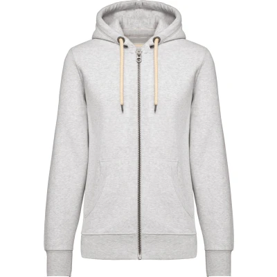 Afbeelding van Kariban Vintage damessweater met rits en capuchon KV2307 Ash Heather