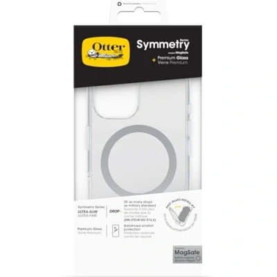 Afbeelding van OtterBox Beschermhoes voor iPhone 16; Symmetry Series Clear MagSafe, ondersteunt 3 x meer vallen dan militaire standaard en displaybescherming van premium glas, transparant