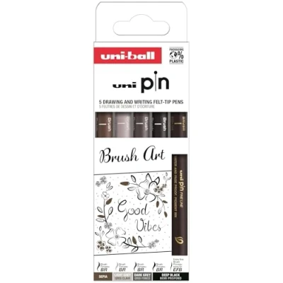 Afbeelding van Uni ball Fineliner pin brush art assortui