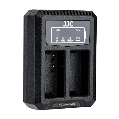 Afbeelding van JJC USB dual lader acculader voor Panasonic FZ300 FZ200 FZ1000 GH2 G5 G6 G7 G85, Leica Q V Lux Lux4 Lux5, Sigma dp0 dp1 dp2 Quattro DMW BLC12 BP 51 DC12 accu