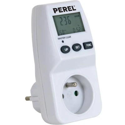 Afbeelding van Perel energiemeter, 230 V, 16 A, wit, voor België Energiemeter
