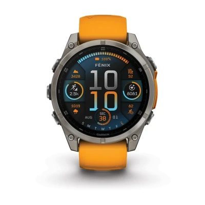 Afbeelding van Garmin heren Fenix 8 smartwatch 47 mm in de kleur Zwart