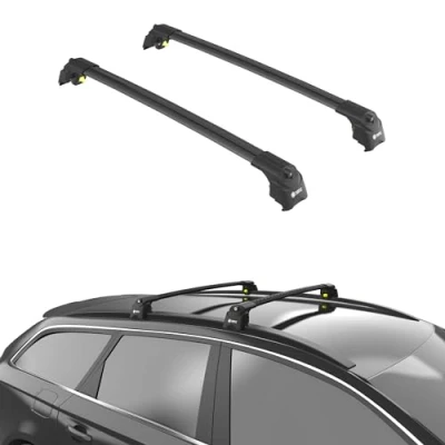 Afbeelding van TURTLE Dakdrager voor Ford Kuga 2020 2024, 109 cm, aluminium, 75 kg draagkracht, afsluitbaar, fietsendrager, skihouder, dakdrager, zwart