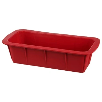 Afbeelding van Rechthoekige siliconen bakvorm voor cake 24 cm Rood cakevorm met handgrepen cakevormen toast broodvorm Broodbakvorm Bakbrood brood en anti aanbaklaag oven magnetron SILICAKE PRO