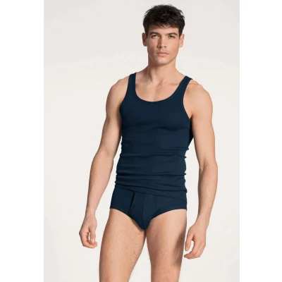 Afbeelding van Calida Twisted Cotton MIT Eingriff Slip, Heren, Maat: Small, Iceblue