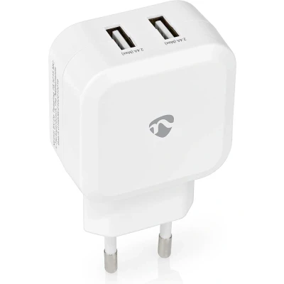 Afbeelding van USB A oplader Nedis 2 poorten (USB A, 24W, Wit)