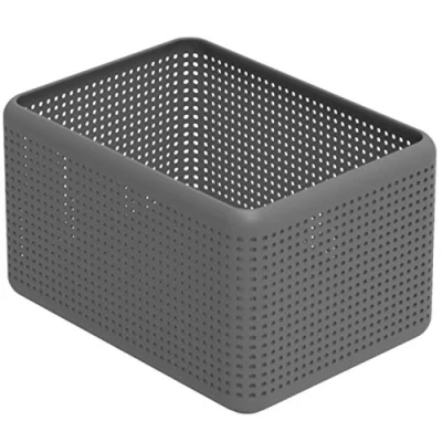 Afbeelding van Rotho Madei Opbergmand 13 l, kunststof (gerecycled polypropyleen), BPA vrij, antraciet, liter (32,6 x 23,8 18,8 cm)