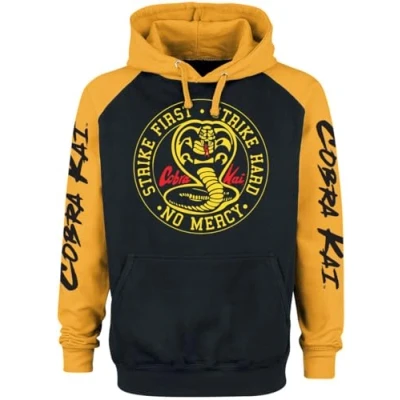 Afbeelding van Cobra Kai Strike First Capuchontrui voor heren, zwart/geel, Zwart/Geel