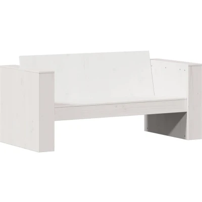 Afbeelding van Tuinbank 2 zits 134x60x62 cm massief grenenhout wit