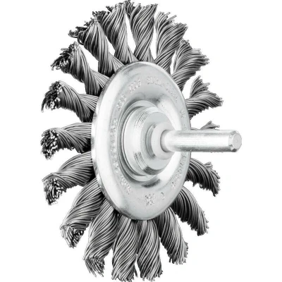 Afbeelding van PFERD 7006/6 ST 0,50 ronde borstel getordeerd RBG Ø 76 x 6 mm stift staaldraad 43107002