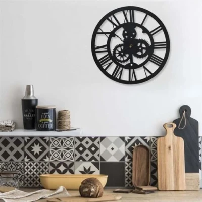 Afbeelding van vidaXL Wandklok 30 cm acryl zwart