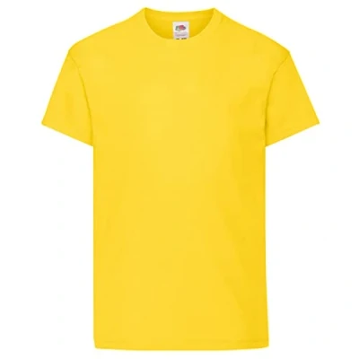 Afbeelding van Fruit Of The Loom Origineel kindershirt met korte mouwen, Geel.