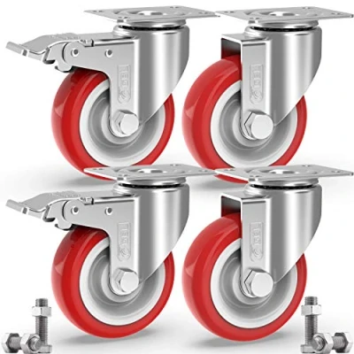 Afbeelding van GBL® 4 Zwenkwielen 125mm + Schroeven Zwaarlastwielen 800KG voor Meubels Zwenkwieltjes een Trolley Meubelzwenkwielen met rem Transportwielen