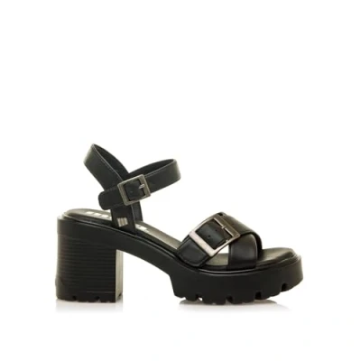 Afbeelding van mtng Emeline Sandalen met plateauzool, Dames, Maat: 41, Black Kunststof