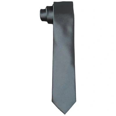 Afbeelding van DonDon Handgemaakte stropdassen voor heren, zijdelook, 6 cm, Donkergrijs