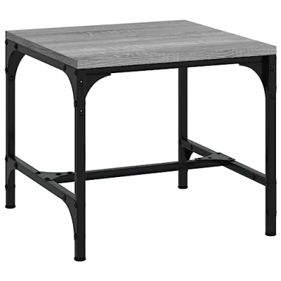 Afbeelding van Salontafel 50x50x35 cm bewerkt hout grijs
