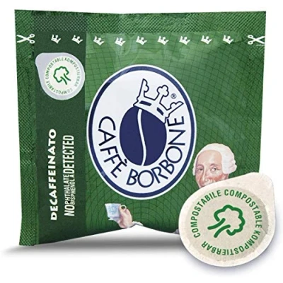 Afbeelding van Caffè Borbone composteerbare koffiepads, cafeïnevrij Dek Blend, 150 consumpties, ESE systeem