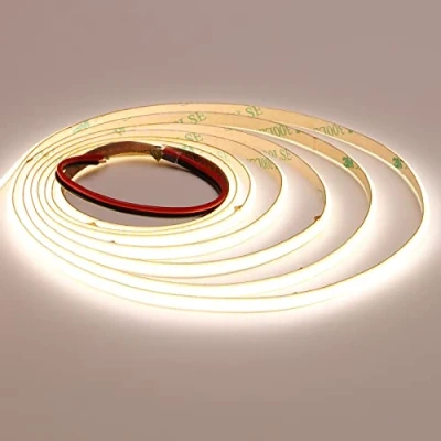 Afbeelding van TOPAI Ledstrip, COB, 12 V, 4000 K, 5 m, natuurlijk wit, 3 mm breed, 384 leds/m, CRI90+, flexibel, op maat te snijden, IP20, niet waterdicht, voor huis, slaapkamer, keuken