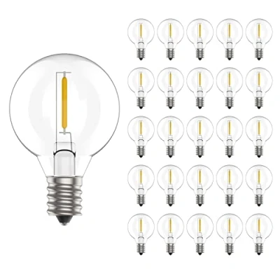 Afbeelding van Svater G40 LED Filament 1W E12 Ampoules en plastiques,Chaud Equivalent à Ampoule Incandescente 10W, Blanc Chaud 2700K Dimmabile 360 Faisceau Lot de 25