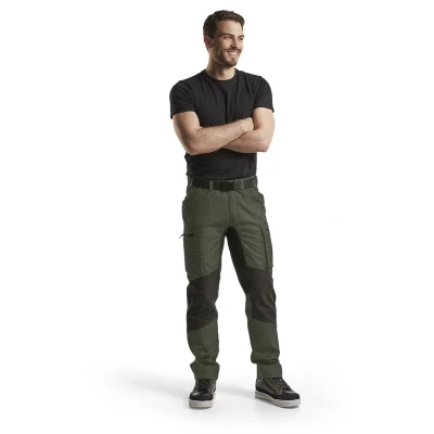 Afbeelding van Blaklader Service werkbroek met stretch 1459 1845 Army Groen/Zwart C62