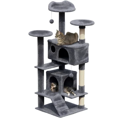 Afbeelding van Avalo Krabpaal Voor Katten Met 7 Niveaus 137x50x50 CM Donkergrijs Grote