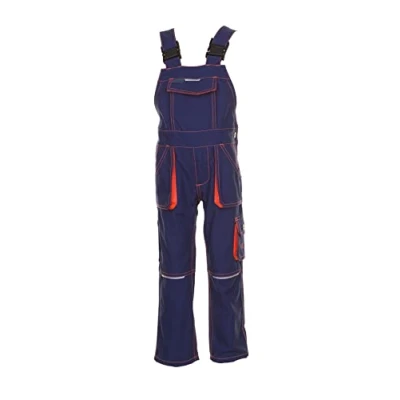 Afbeelding van Planam 6121098 tuinbroek maat 98/104, marineblauw / oranje