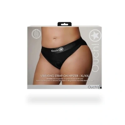 Afbeelding van Shots Ouch! OU828BLKXLXXL1 Vibrating Strap on Hipster Black XL/XXL