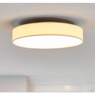 Afbeelding van Lindby plafondlamp 1licht stof, kunststof, metaal H: 10.5 cm wit Inclusief lichtbron