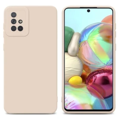 Afbeelding van Cadorabo Hoesje geschikt voor Samsung Galaxy A71 4G in Fluid CREAM Beschermhoes gemaakt van flexibel TPU silicone Cover Case
