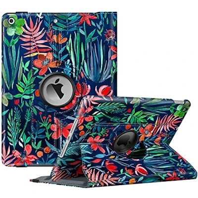 Afbeelding van Fintie Hoes voor iPad 10.2 inch 9. Generatie / 8. Gen 7. (Modell 2021/2020/2019) met Pencil Houder, 360 Graden Roteren Stand Beschermhoes Automatische Slaap waak Functie, Jungle Nacht