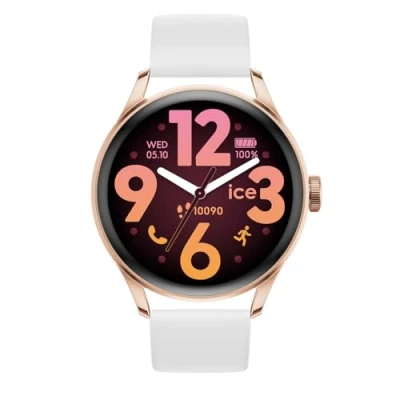 Afbeelding van ICE Watch Smart 3.0 1.2 Rose Gold White AMOLED GPS Smartwatch voor dames met siliconen band 025104 (1,20 inch)