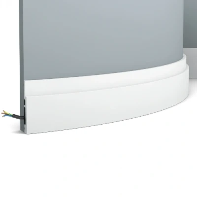 Afbeelding van plint Orac Decor SX187F modern HIGH LINE multifunctionele flexibele lijst sierlijst design wit 2 m